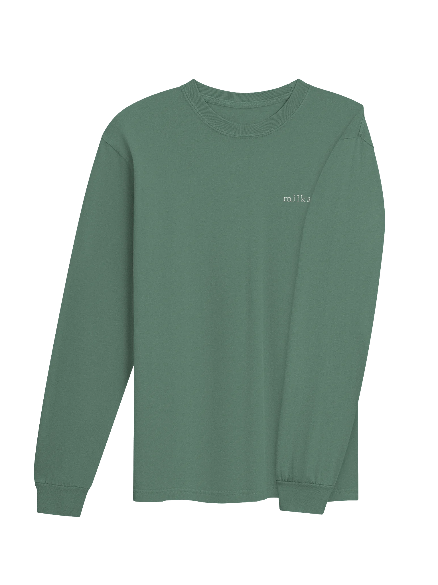 milkadamia long sleeve tee - embroidered - Light Green