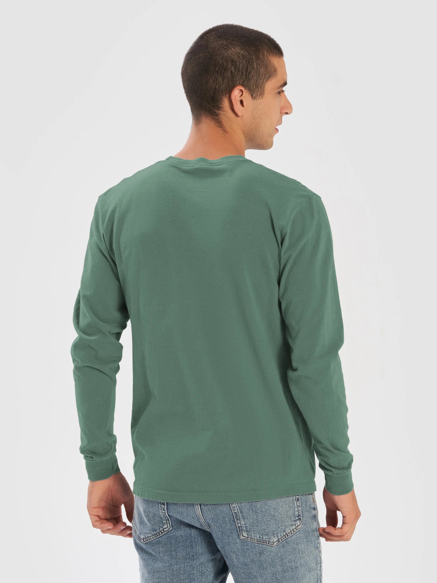 milkadamia long sleeve tee - embroidered - Light Green