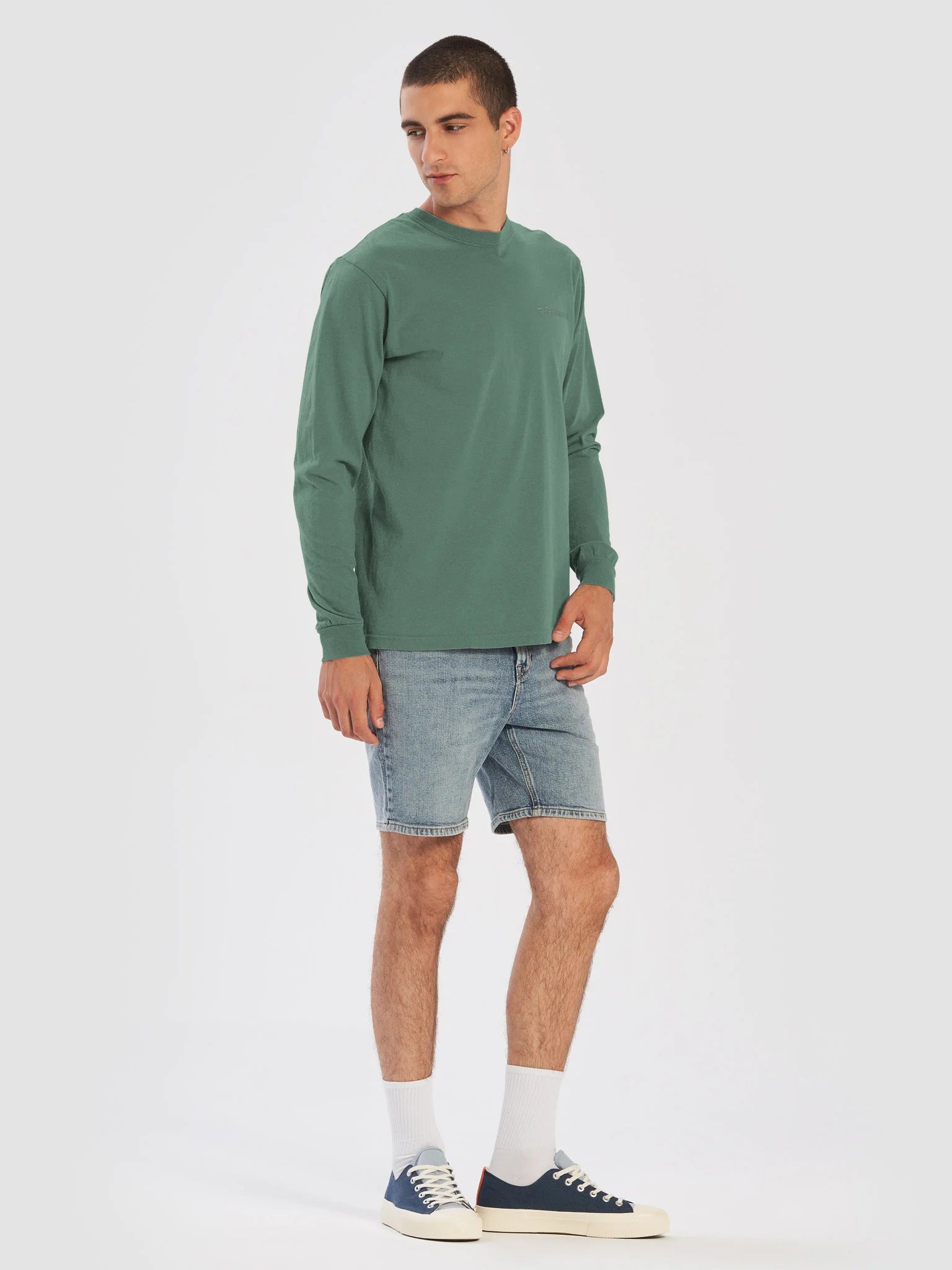 milkadamia long sleeve tee - embroidered - Light Green