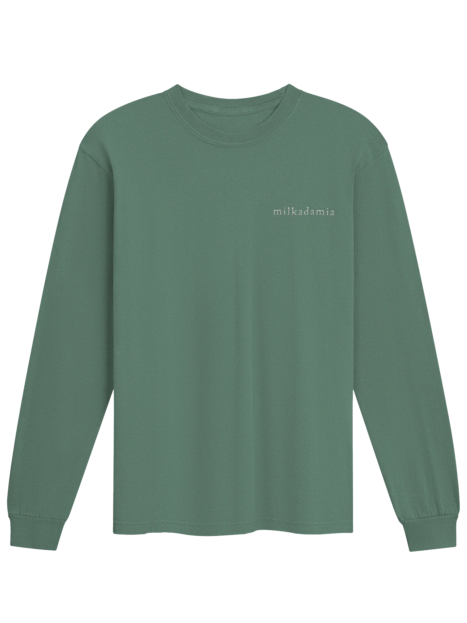 milkadamia long sleeve tee - embroidered - Light Green