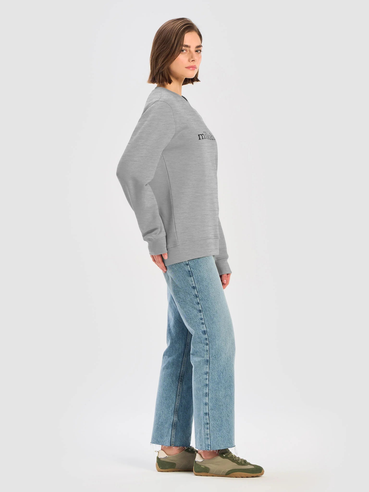 milkadamia organic crew - Heather Grey