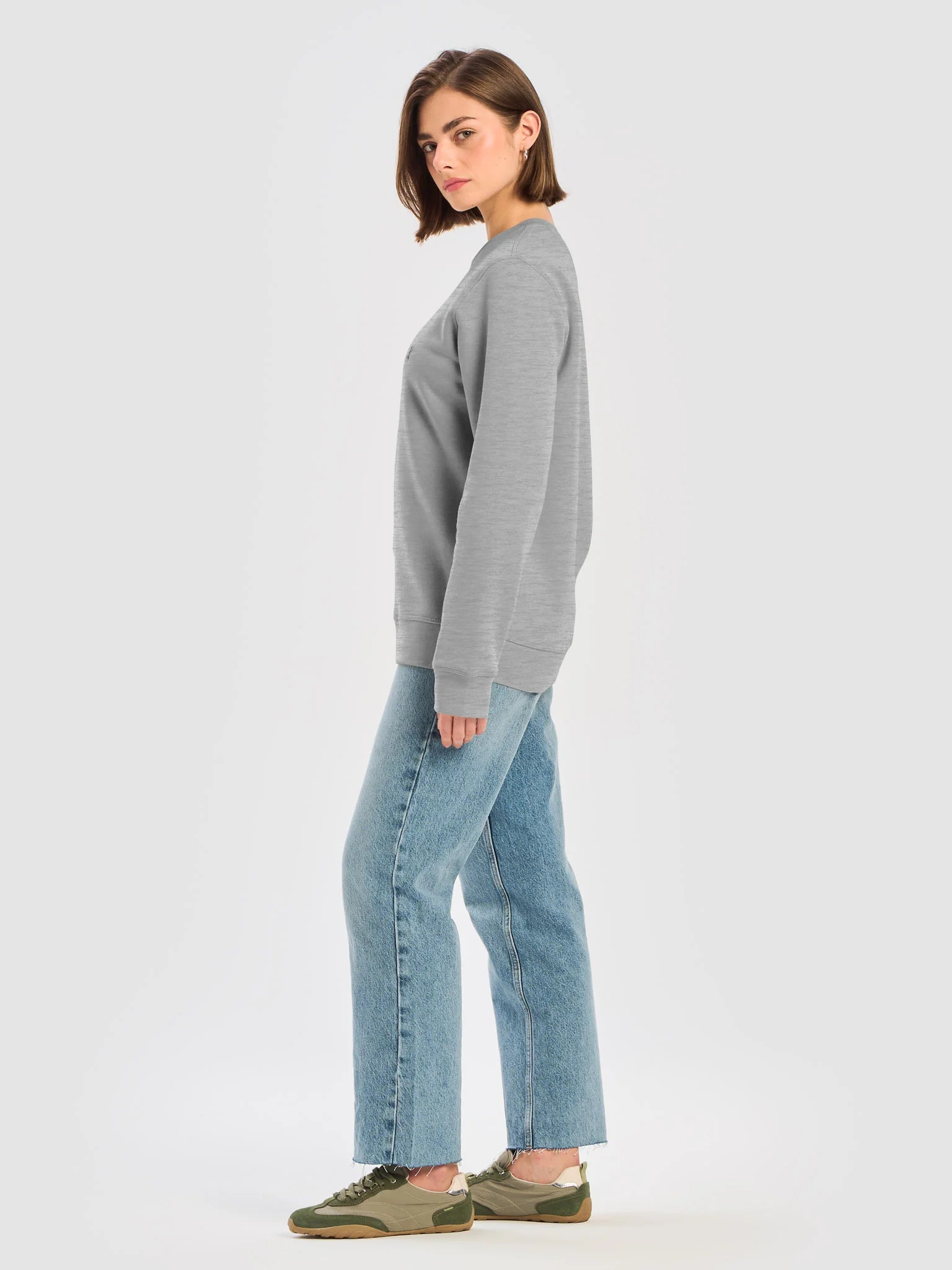 milkadamia organic crew - Heather Grey