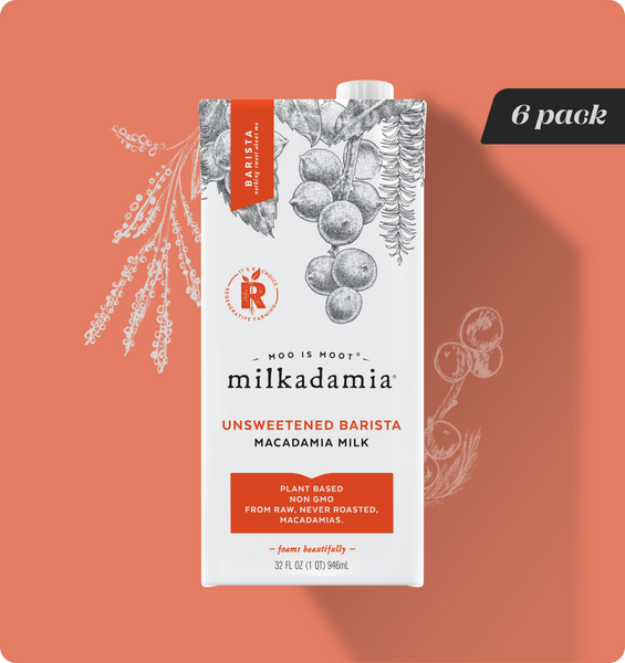 milkadamia Unsweetened Barista Macadamia Milk | 0g Sugar, Latte Art