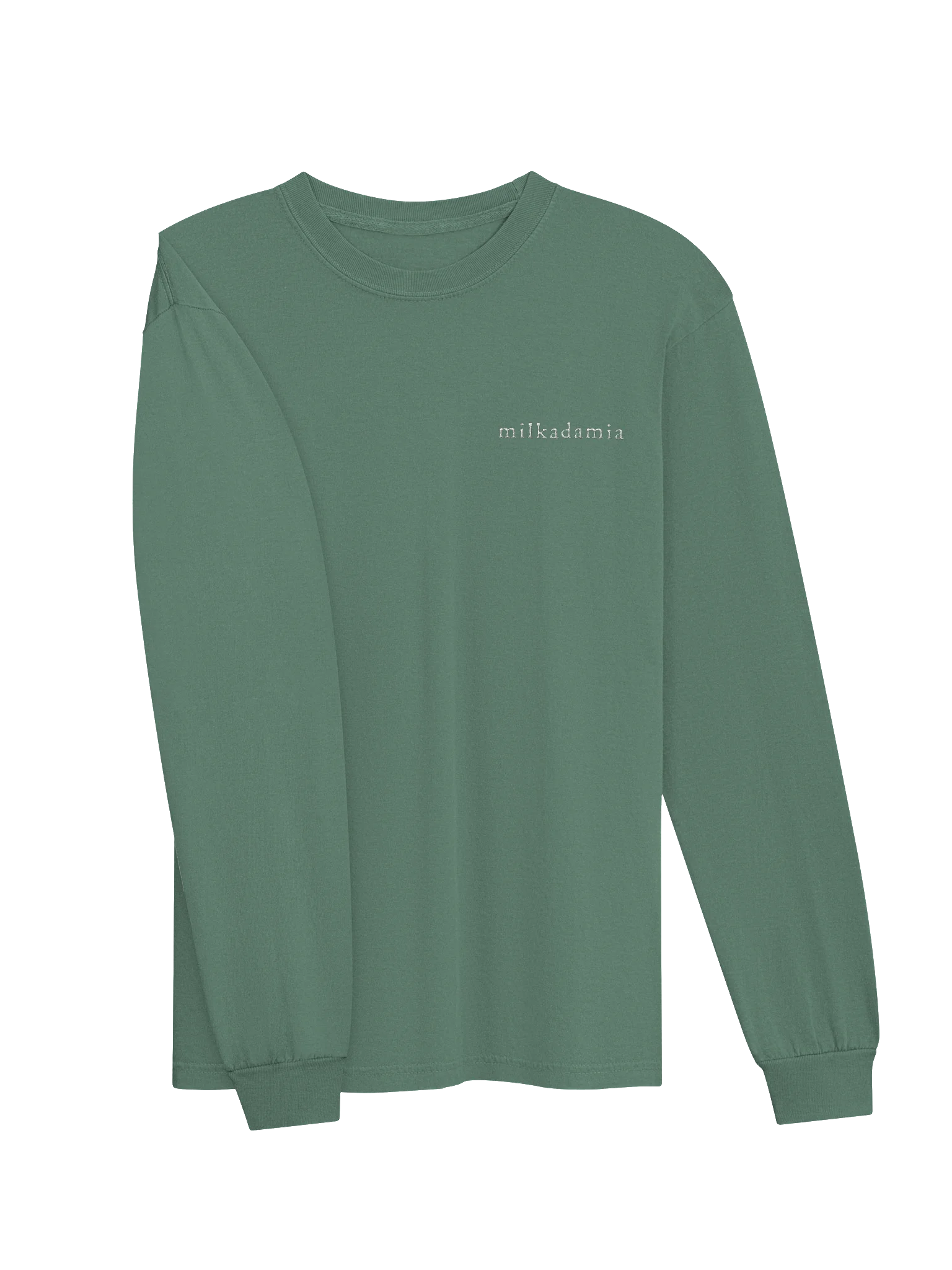 milkadamia long sleeve tee - embroidered - Light Green