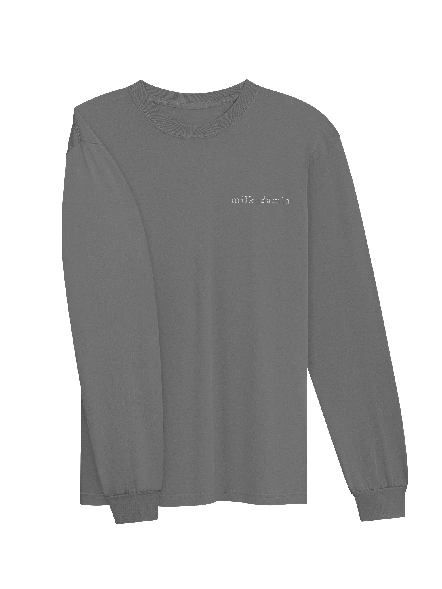 milkadamia long sleeve tee - embroidered - Grey
