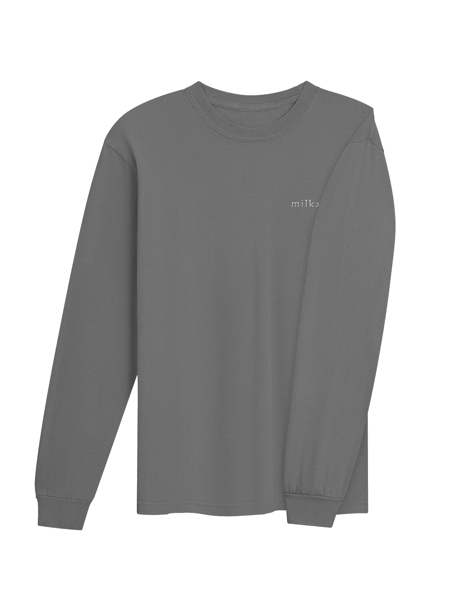 milkadamia long sleeve tee - embroidered - Grey