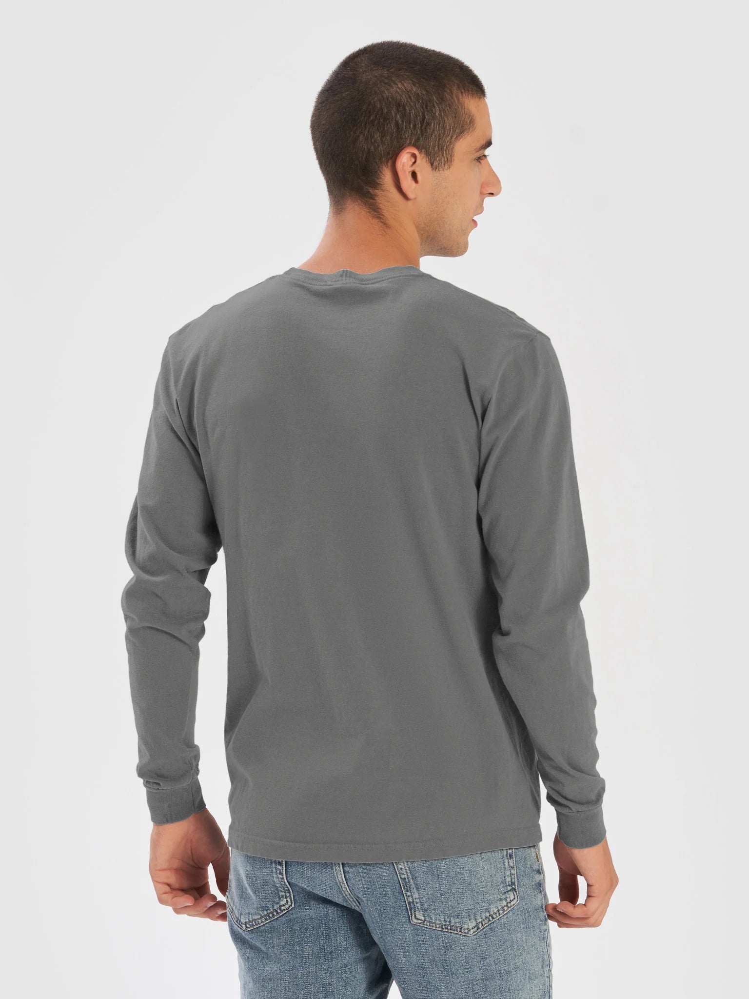 milkadamia long sleeve tee - embroidered - Grey