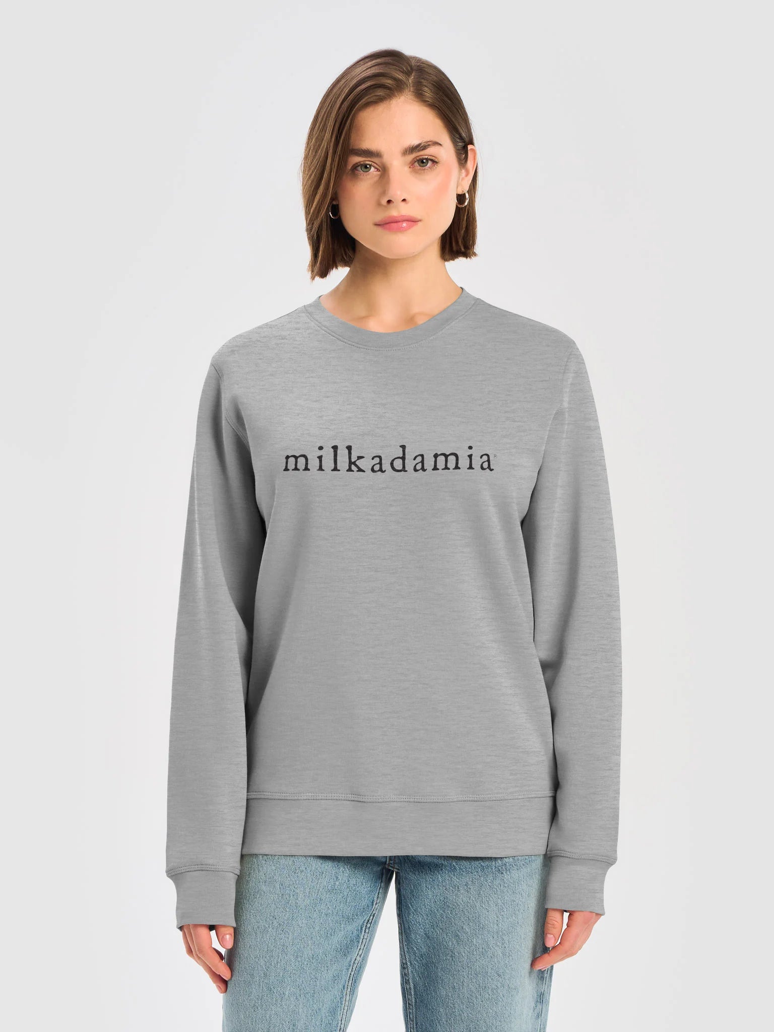 milkadamia organic crew - Heather Grey