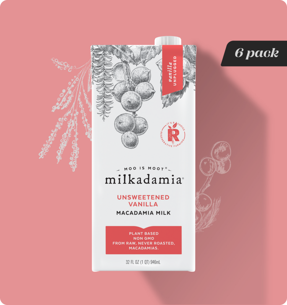 milkadamia Unsweetened Vanilla Macadamia Milk | 0g Sugar, Keto